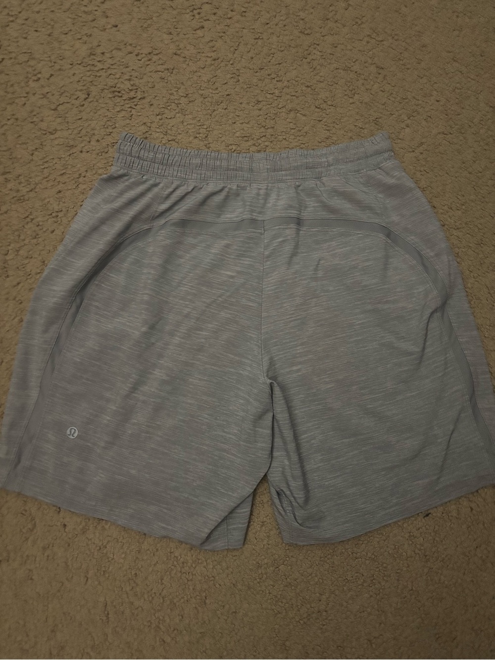 lululemon athletica Men’s Heathered Light Gray Pace Breaker Shorts